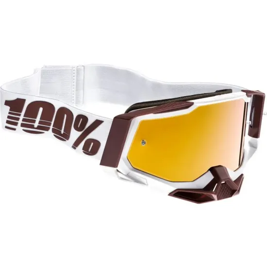 Gafas Motocross 100 Racecraft Snowbird lente iridium oro + lente transparente + tirables