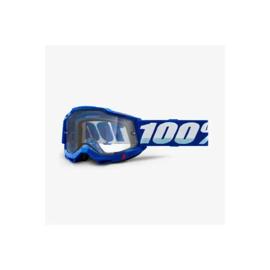 Gafas Motocross 100 Accuri 2 Enduro Azul / lente doble transparente