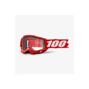 Gafas Motocross 100 Accuri 2 Enduro Rojo / lente doble transparente