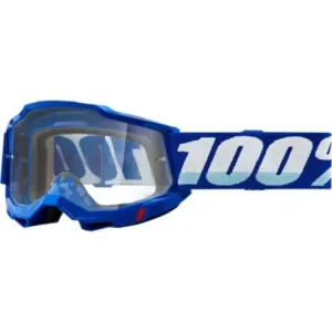 Gafas Motocross 100 Accuri 2 OTG Azul / lente transparente