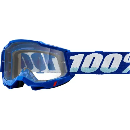 Gafas Motocross 100 Accuri 2 OTG Azul / lente transparente