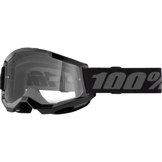 Gafas Motocross 100 strata 2 negra / lente transparente