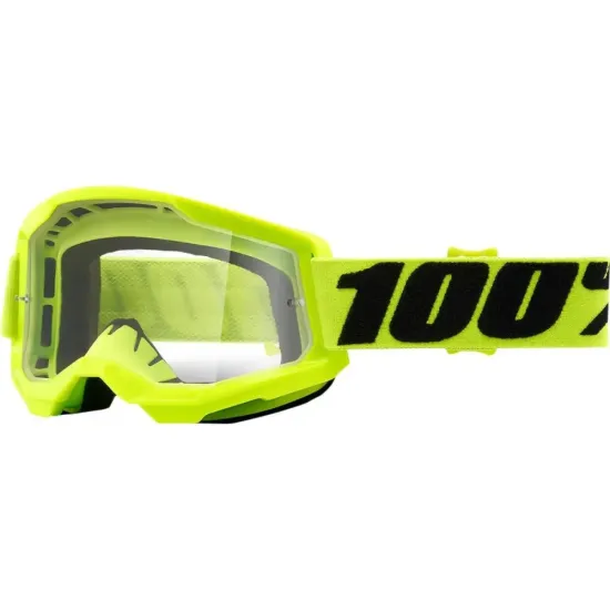 Gafas Motocross 100 strata 2 amarilla / lente transparente