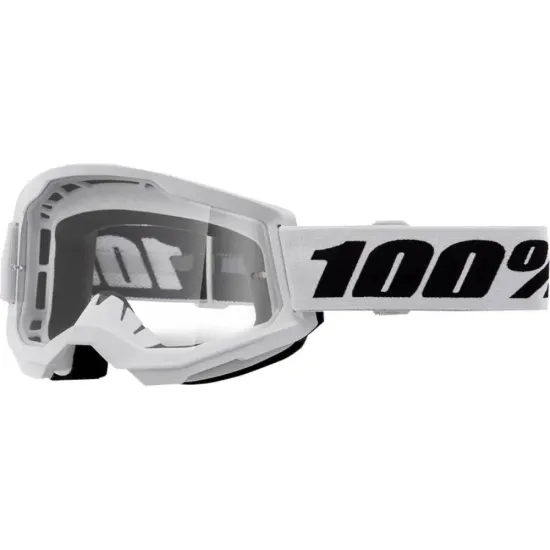 Gafas Motocross 100 strata 2 blanca / lente transparente