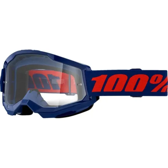 Gafas Motocross 100 strata azul marino / lente transparente