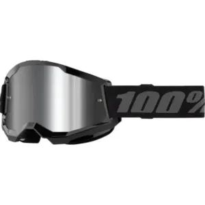 Gafas Motocross 100 strata 2 negro lente espejo plata