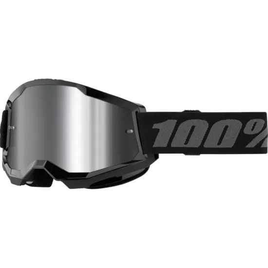 Gafas Motocross 100 strata 2 negro lente espejo plata