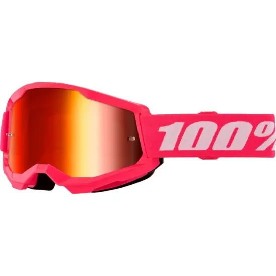 Gafas Motocross 100 Strata 2 rosa lente Espejo Rojo