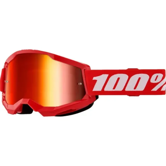 Gafas Motocross 100 strata 2 rojo Lente Espejo Rojo