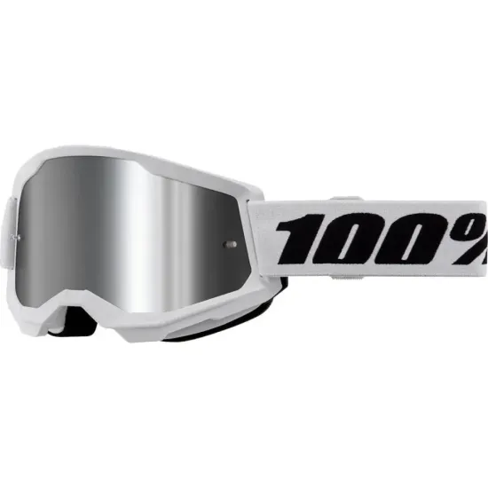 Gafas Motocross 100 strata 2 Blanco Lente plata