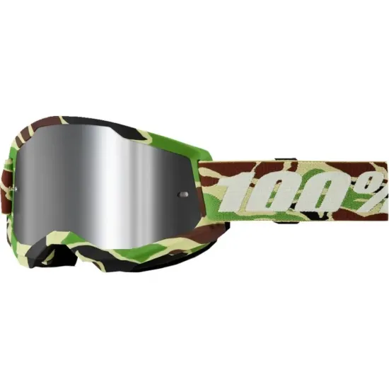 Gafas Motocross 100 strata 2 camo, plata / lente transparente
