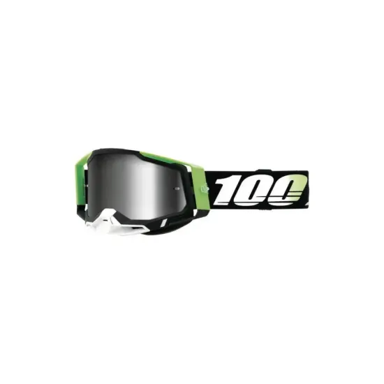Gafas Motocross 100 Racecraft 2 Kalkuta Plata Espejo + Lente Repuesto + Tirables