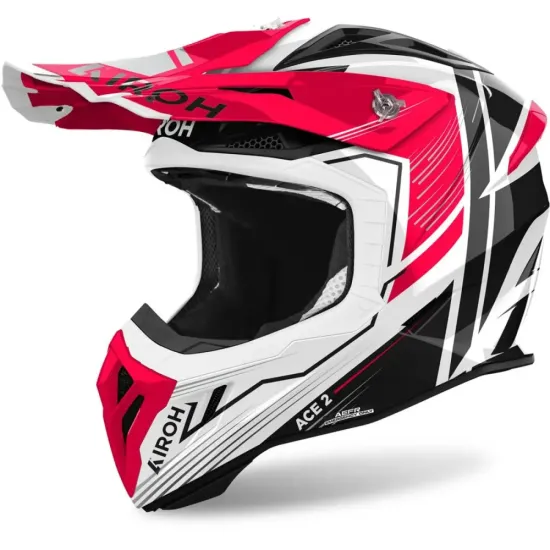 Casco Airoh aviator ace 2 engine rojo