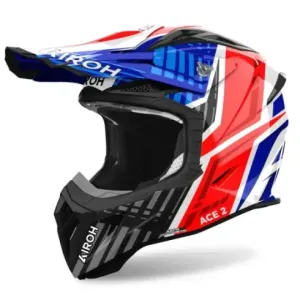 Casco Airoh Aviator ace 2 proud azul rojo