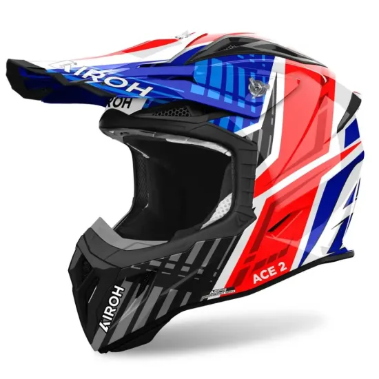 Casco Airoh Aviator ace 2 proud azul rojo