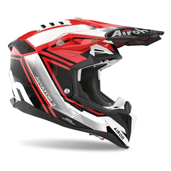 Casco Airoh Aviator 3 League Rojo Brillo