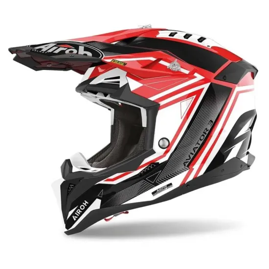 Casco Airoh Aviator 3 League Rojo Brillo
