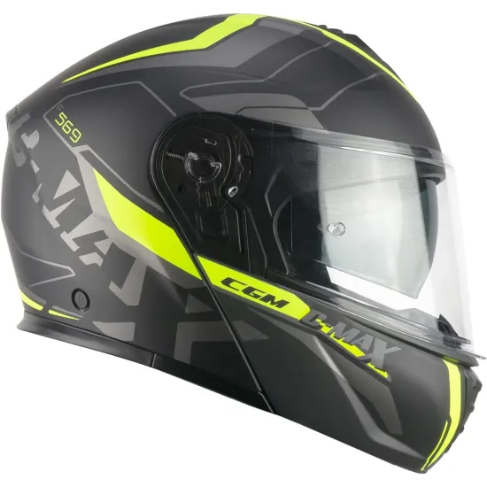 Casco moto Modular CGM 569G C-Max City Negro Giallo Fluo Opaco