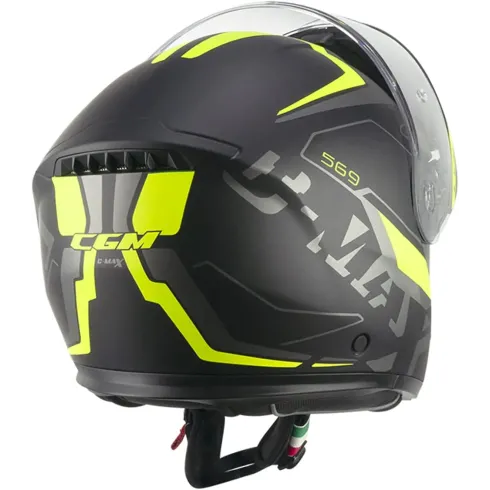 Casco moto Modular CGM 569G C-Max City Negro Giallo Fluo Opaco