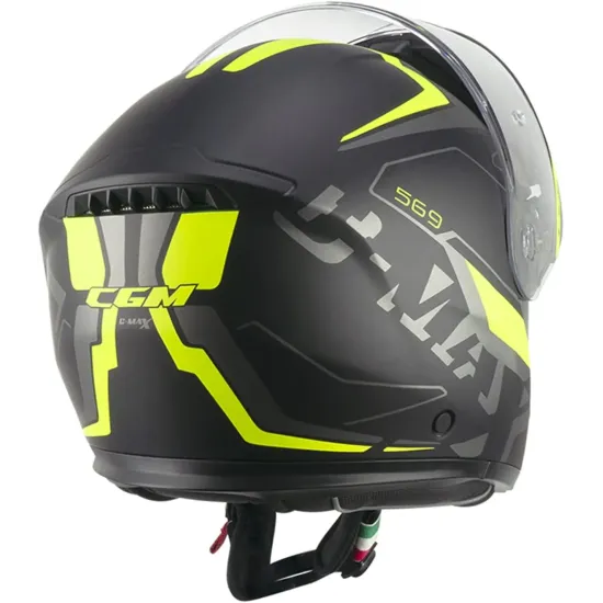 Casco moto Modular CGM 569G C-Max City Negro Giallo Fluo Opaco