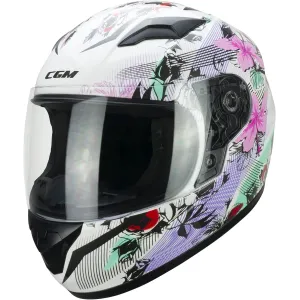 Casco moto CGM 265S Lucky Junior Music Blanco Rosa 2
