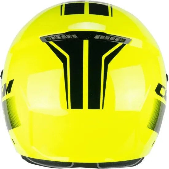 Casco moto CGM Jet167X Flo Tech Giallo Fluo Nero Lunga