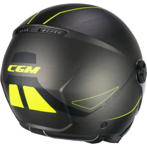Casco moto CGM Jet167G Flo Way Antracite Giallo Fluo Satinato Lunga 2