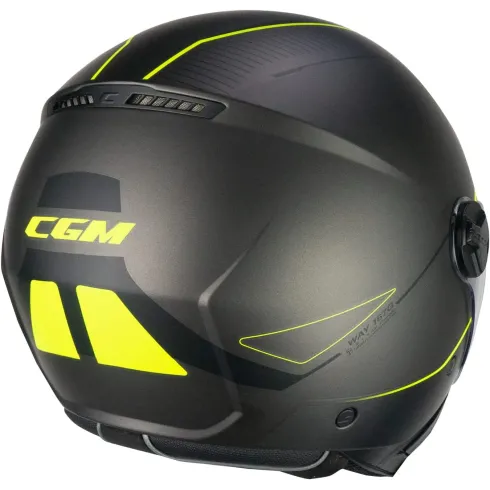 Casco moto CGM Jet167G Flo Way Antracite Giallo Fluo Satinato Lunga