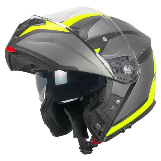 Casco Moto Ska-P 5Thg Falcon Sport Negro Mate Amarillo Fluor