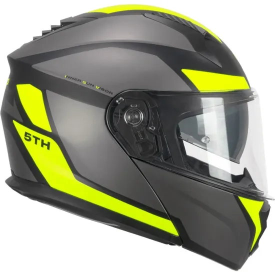 Casco Moto Ska-P 5Thg Falcon Sport Negro Mate Amarillo Fluor