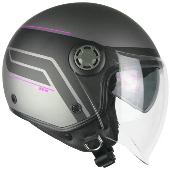 Casco Moto Ska-P 1Shg Zen City Antracite Rosa Fluo Satinato