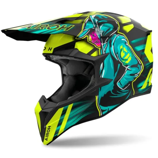 Casco Airoh Wraaap Cyber amarillo mate
