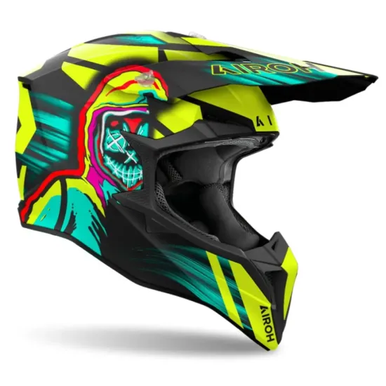 Casco Airoh Wraaap Cyber amarillo mate