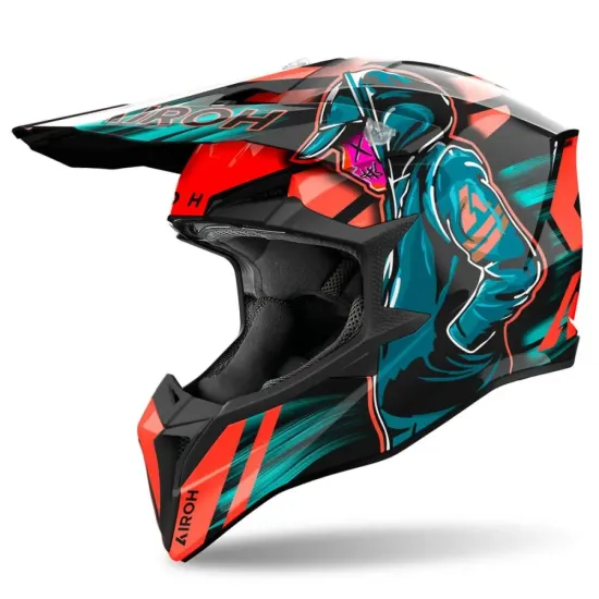 Casco Airoh Wraaap Cyber naranja