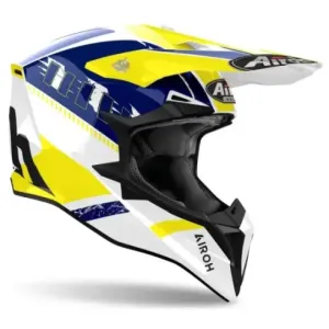 Casco Airoh Wraaap Feel amarillo/azul 2