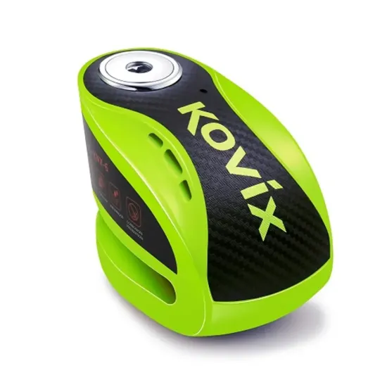 CANDADO DISCO ALARMA KOVIX (KNX10-FG) COLOR VERDE FLUOR 10MM