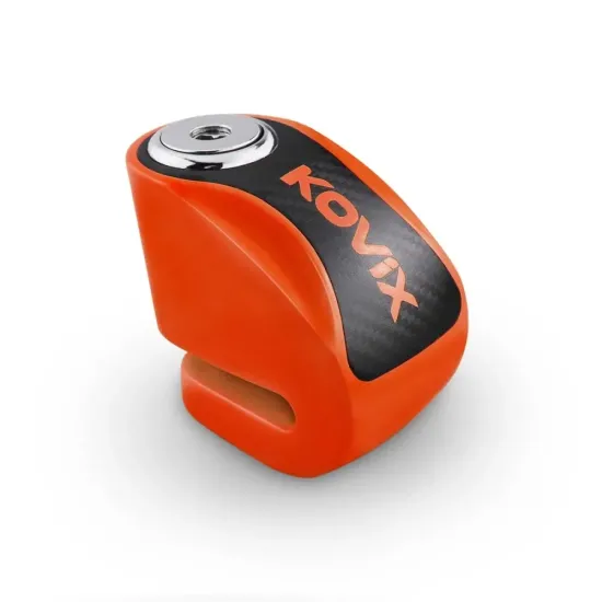 CANDADO DISCO KOVIX (KNN1-FO) COLOR NARANJA FLUOR PIN 6MM