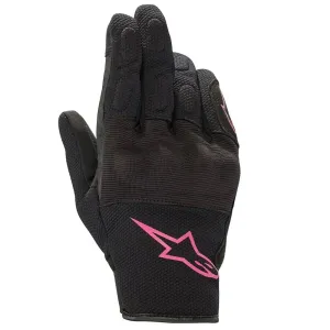 Guantes Moto Alpinestars Mujer S-Max Drystar Negro fucsia