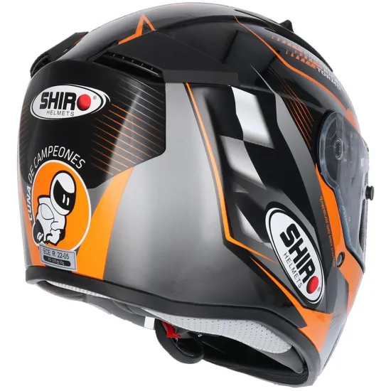 Casco Shiro Junior sh-336 cuna de campeones naranja