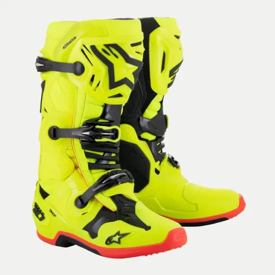 Botas Alpienstars Tech10 Amarillo Fluor   Negro   Rojo Fluor