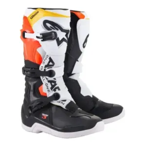 BOTAS ALPINESTARS TECH3 NEGRO BLANCO ROJO FLUOR