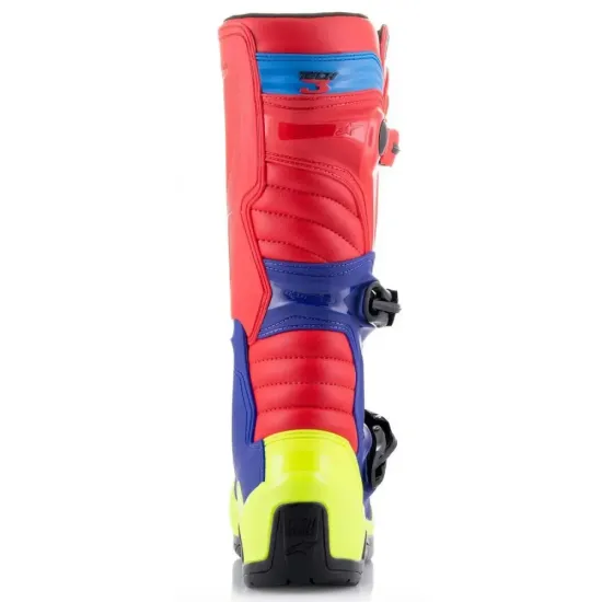 Botas Alpinestars Tech3 Rojo fluor Azul Amarillo fluor