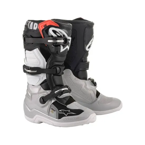 Botas Alpinestars Tech7S Junior Color Negro Plata Blanco Oro