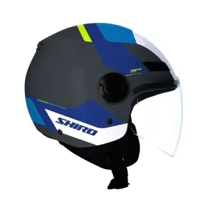 Casco Shiro Jet Kioto Kalos Titanium Mate Azul 2