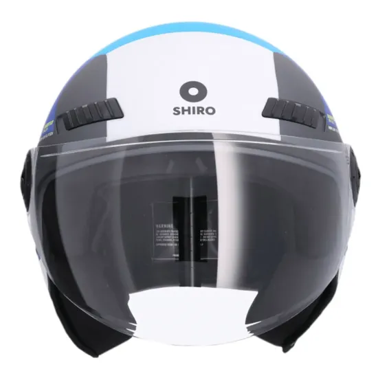 Casco Shiro Jet Kioto Kalos Titanium Mate Azul