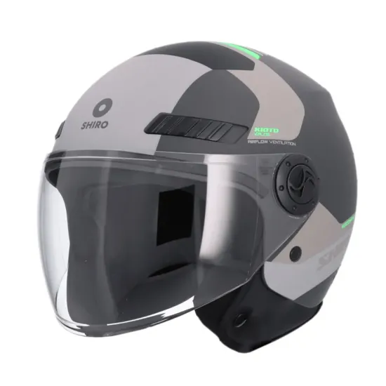 Casco Shiro Jet Kioto Kalos Gris Mate