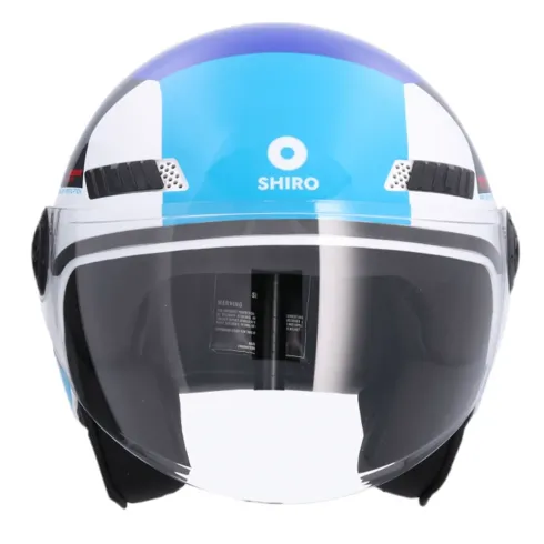 Casco Shiro Jet Kioto Kalos Blanco Azul