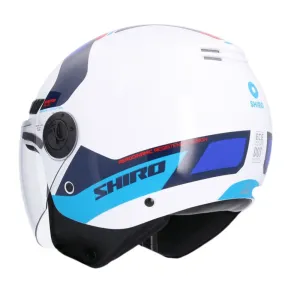 Casco Shiro Jet Kioto Kalos Blanco Azul 2