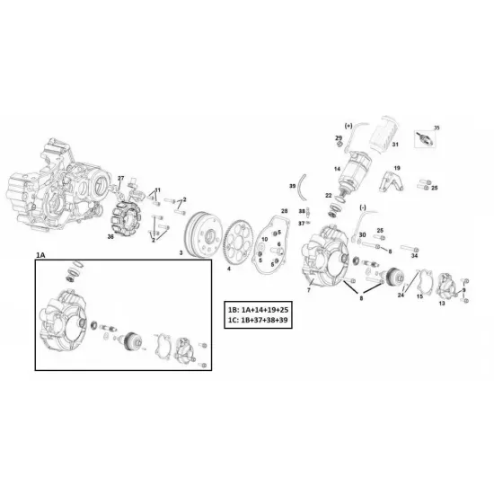 Kit tapa de arranque + bendix mejorado