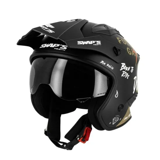 Casco moto jet Swaps trooper Full Gaz Oro